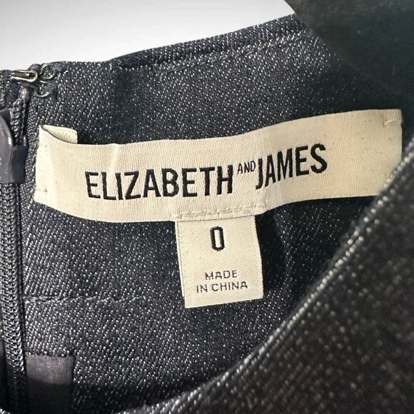 Elizabeth And James Sz 0 Asymmetrical Pencil Short Dress Blue Racerback Cocktail - Picture 6 of 10